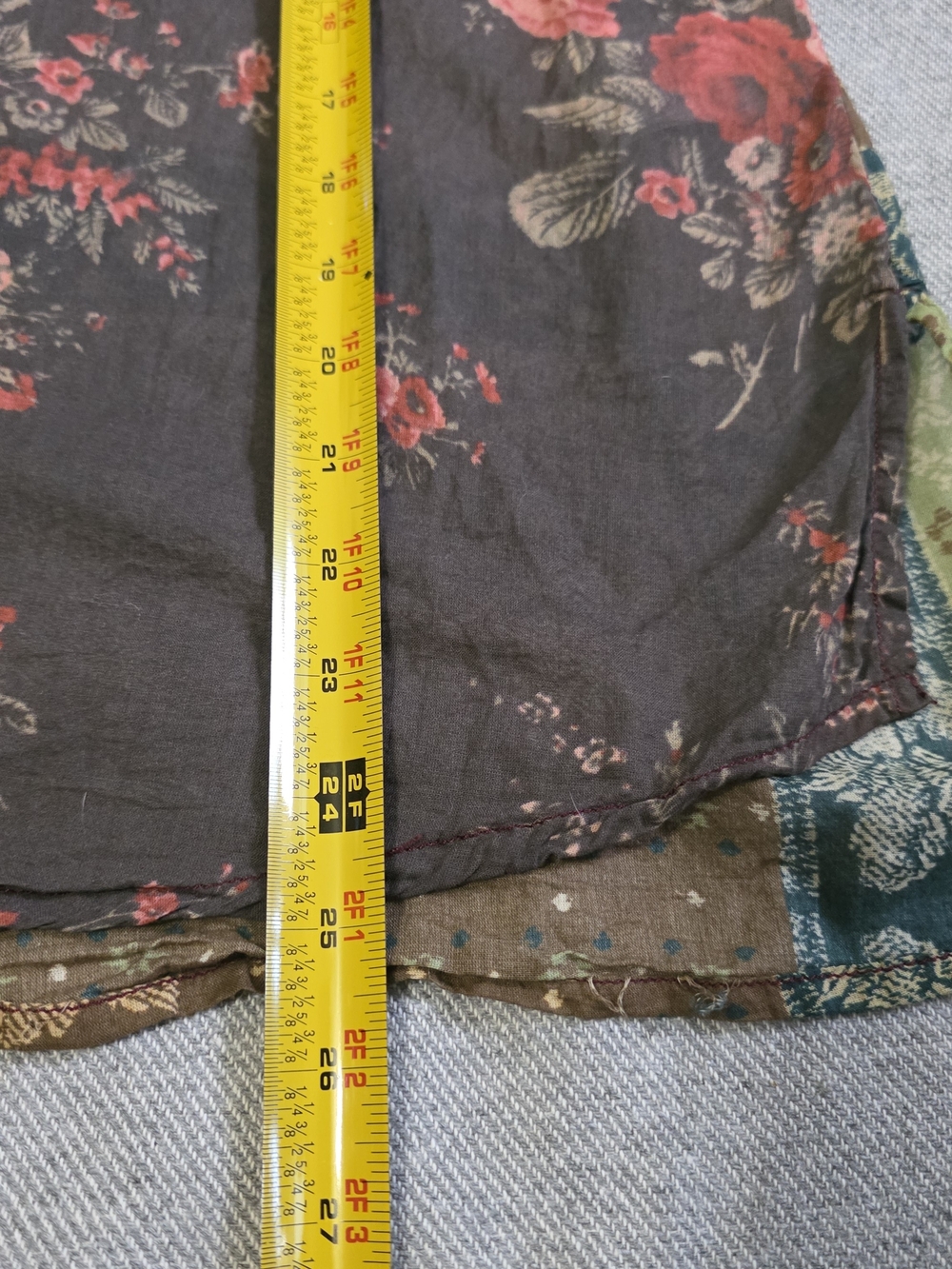 We The Free Oversized Flowy Lightweight Floral Patchwork Button-Up Shirt - Picture 12 of 12